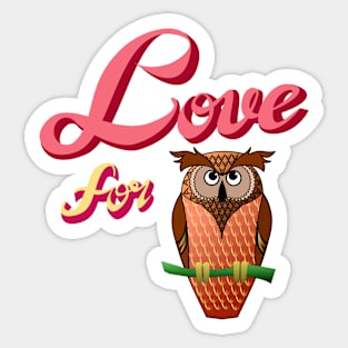 Love for Owl Sticker